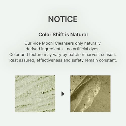 Korean Rice Mochi Face Cleanser - Face Wash, Gentle Scrub All in One for Deep Cleansing, Moisturizing, Pore Minimizing, Acne-Prone Skin, Removing Blackhead with Rice Water & Green Tea
