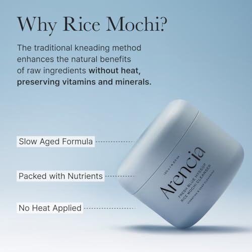 Korean Rice Mochi Face Cleanser - Face Wash, Gentle Scrub All in One for Deep Cleansing, Moisturizing, Pore Minimizing, Acne-Prone Skin, Removing Blackhead with Rice Water & Green Tea