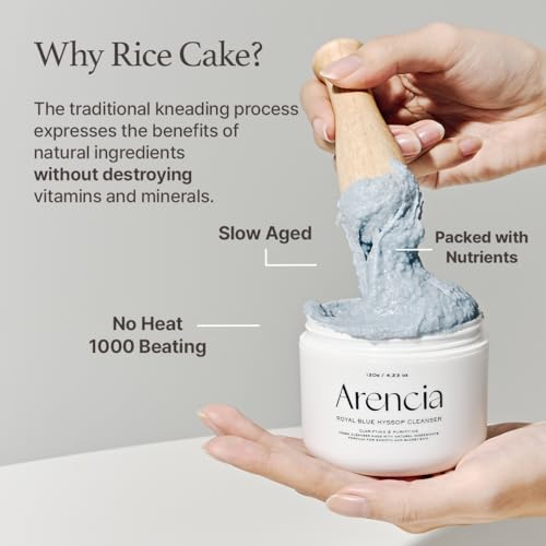 Korean Rice Mochi Face Cleanser - Face Wash, Gentle Scrub All in One for Deep Cleansing, Moisturizing, Pore Minimizing, Acne-Prone Skin, Removing Blackhead with Rice Water & Green Tea