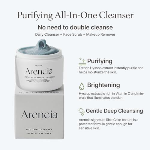Korean Rice Mochi Face Cleanser - Face Wash, Gentle Scrub All in One for Deep Cleansing, Moisturizing, Pore Minimizing, Acne-Prone Skin, Removing Blackhead with Rice Water & Green Tea