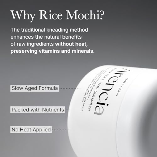 Korean Rice Mochi Face Cleanser - Face Wash, Gentle Scrub All in One for Deep Cleansing, Moisturizing, Pore Minimizing, Acne-Prone Skin, Removing Blackhead with Rice Water & Green Tea