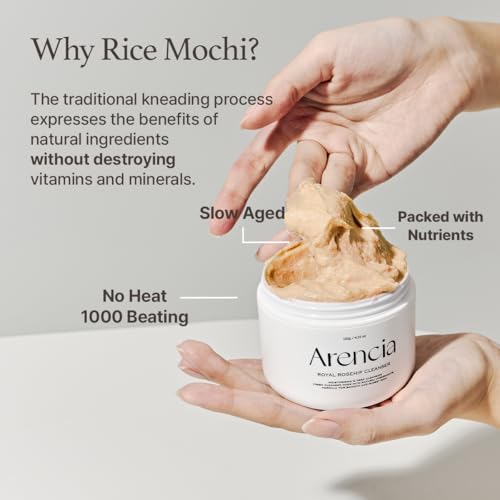 Korean Rice Mochi Face Cleanser - Face Wash, Gentle Scrub All in One for Deep Cleansing, Moisturizing, Pore Minimizing, Acne-Prone Skin, Removing Blackhead with Rice Water & Green Tea