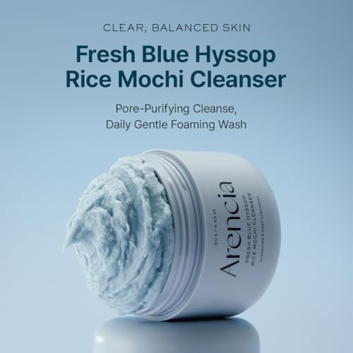Korean Rice Mochi Face Cleanser - Face Wash, Gentle Scrub All in One for Deep Cleansing, Moisturizing, Pore Minimizing, Acne-Prone Skin, Removing Blackhead with Rice Water & Green Tea