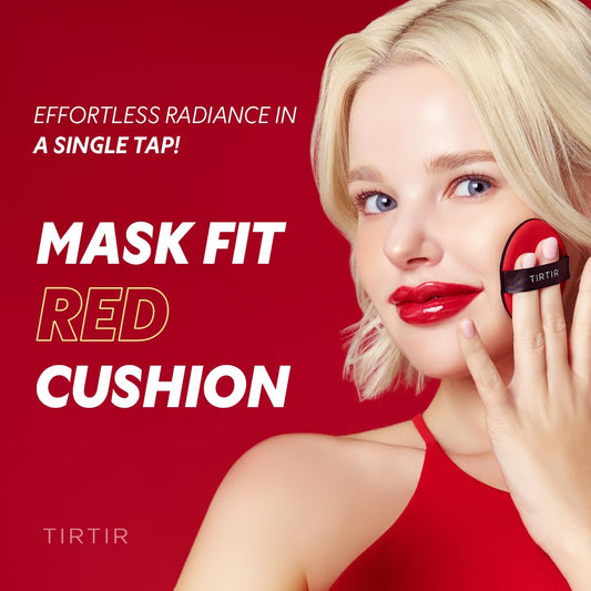 TIRTIR Mask Fit Red Cushion Foundation | Full coverage, Weightless, Skin fit, Satin Glow Finish, Korean Makeup BB Foundation, beauty, Tattoo cover up, Buildable (#29N Natural Beige, 0.63 Fl Oz)