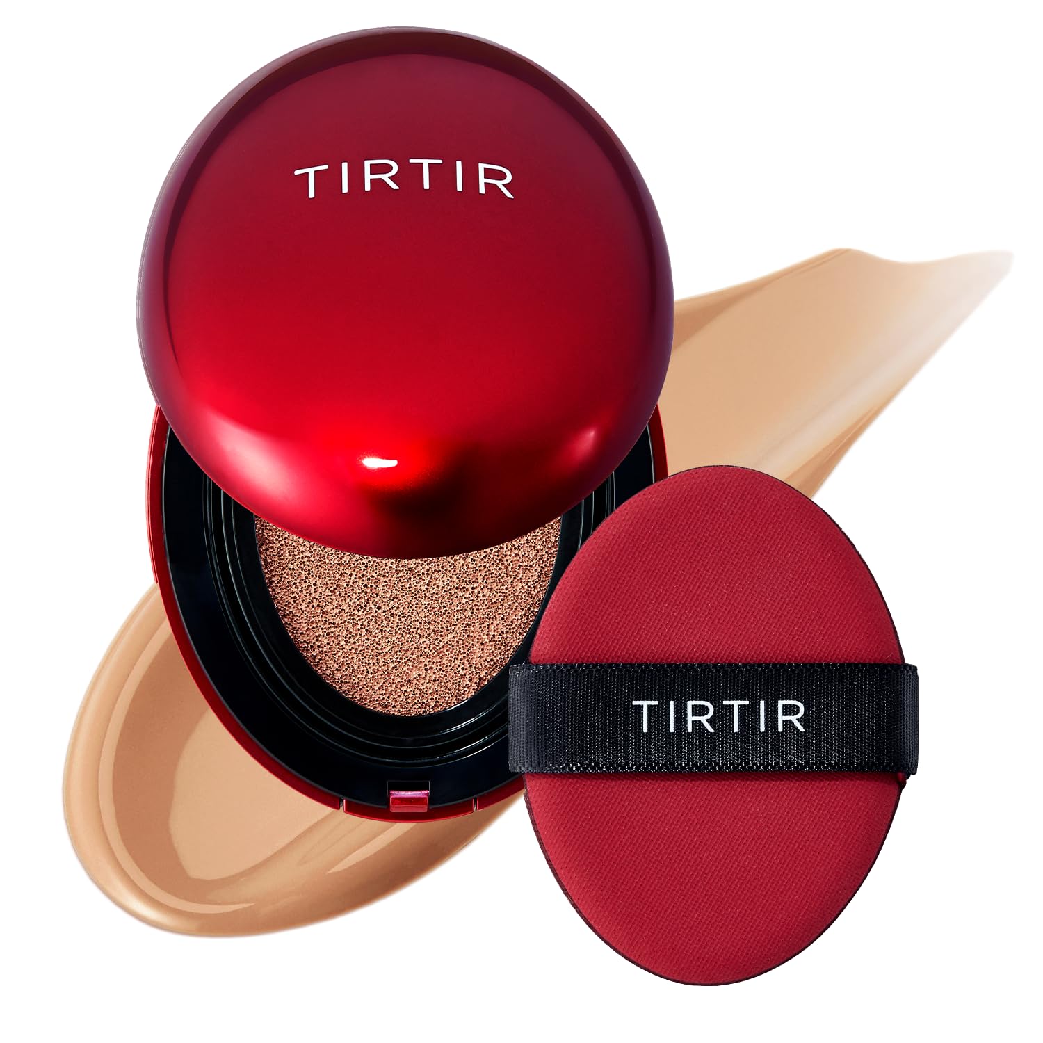 TIRTIR Mask Fit Red Cushion Foundation | Full coverage, Weightless, Skin fit, Satin Glow Finish, Korean Makeup BB Foundation, beauty, Tattoo cover up, Buildable (#29N Natural Beige, 0.63 Fl Oz)