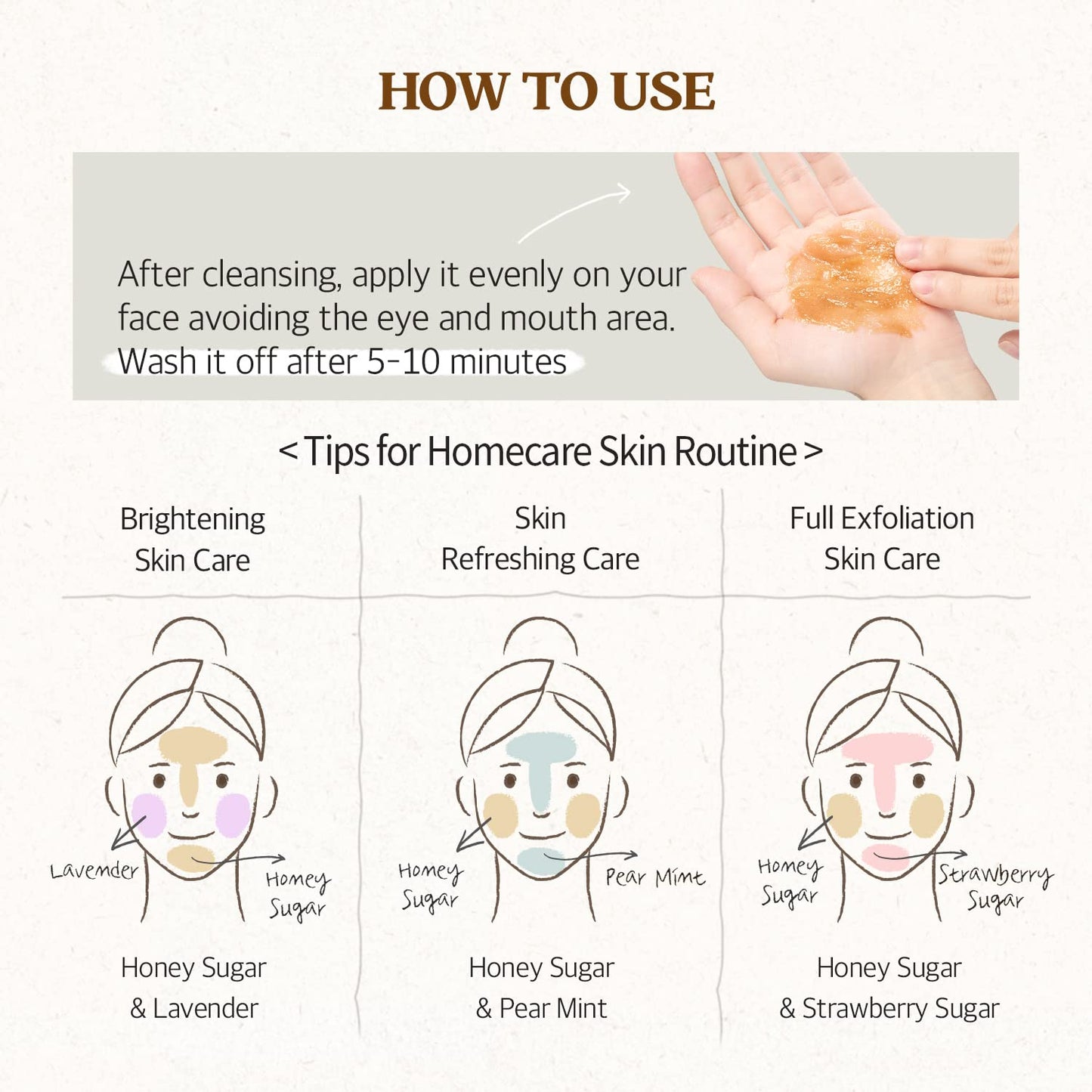 SKINFOOD Mask Honey Sugar 120g - Facial Pore Cleanser, Nourishing & Firming Skin Exfoliator - Wash Off Face Masks w/Melting Sugar for Healthy and Smooth Skin- Shower-Proof Texture (4.23 oz)