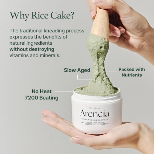 Korean Rice Mochi Face Cleanser - Face Wash, Gentle Scrub All in One for Deep Cleansing, Moisturizing, Pore Minimizing, Acne-Prone Skin, Removing Blackhead with Rice Water &amp; Green Tea