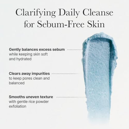 Korean Rice Mochi Face Cleanser - Face Wash, Gentle Scrub All in One for Deep Cleansing, Moisturizing, Pore Minimizing, Acne-Prone Skin, Removing Blackhead with Rice Water &amp; Green Tea