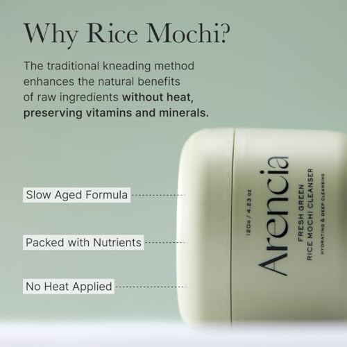 Korean Rice Mochi Face Cleanser - Face Wash, Gentle Scrub All in One for Deep Cleansing, Moisturizing, Pore Minimizing, Acne-Prone Skin, Removing Blackhead with Rice Water &amp; Green Tea