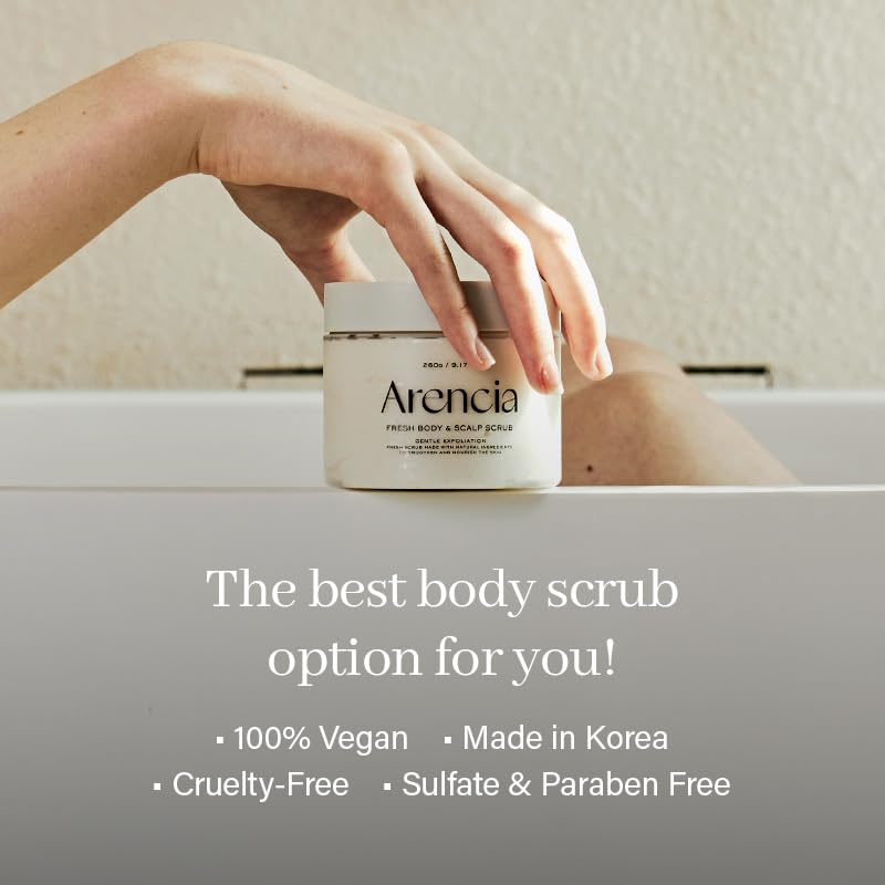 Fresh Cloud Sea Salt Body &amp; Scalp Scrub (Pink) - Exfoliant, Bump Eraser For Silky Smooth Skin, Korean Skin Care