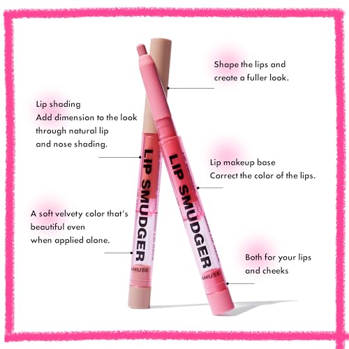 Amuse SEOUL LIP SMUDGER 01 BOKSOONGA | nude peach | Matte, creamy, soft, velvety, cruelty-free, lipcare, long-lasting, multiuse, vegan