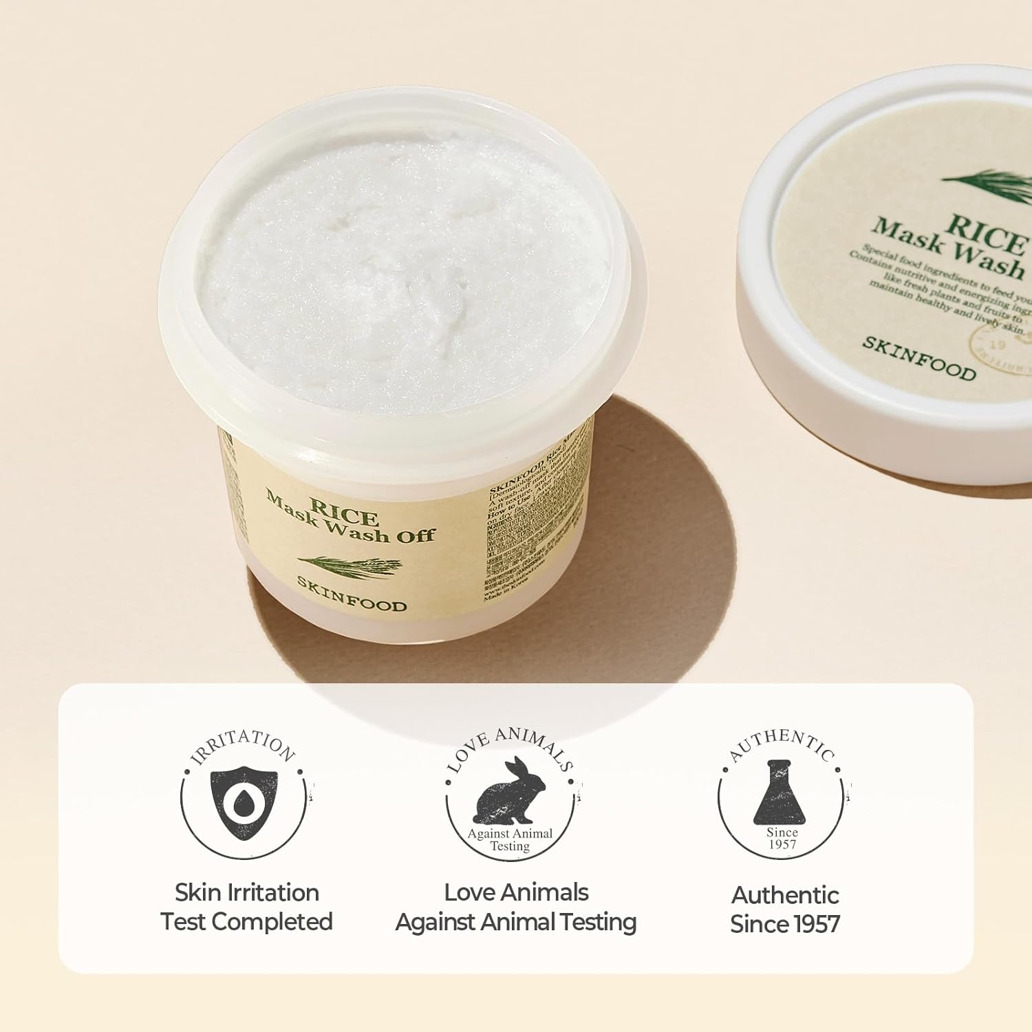 SKINFOOD Rice Mask Wash Off 3.5oz / Gently Exfoliates the Skin/Softening with Nutrient Rich Rice