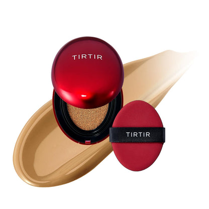 TIRTIR Mask Fit Red Cushion Foundation | Full coverage, Weightless, Skin fit, Satin Glow Finish, Korean Makeup BB Foundation, beauty, Tattoo cover up, Buildable (#29N Natural Beige, 0.63 Fl Oz)